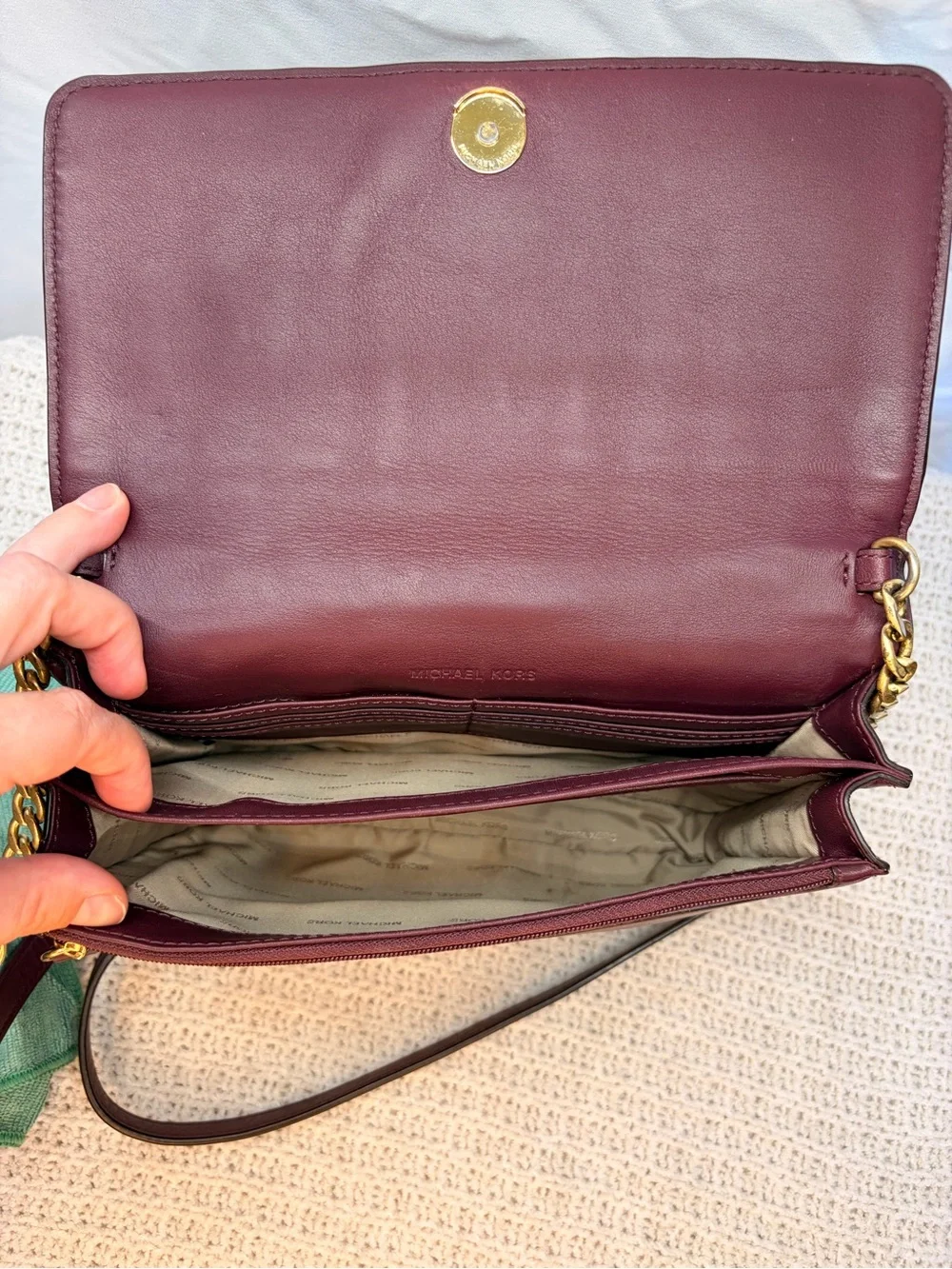 Michael Kors Burgundy Leather Crossbody